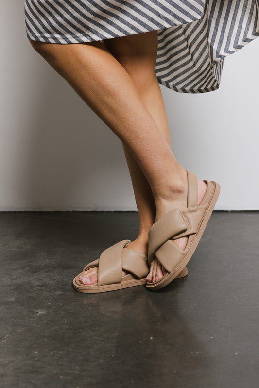nude padded sandals