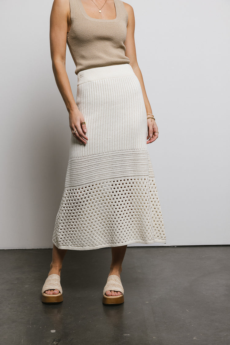 sweater skirt in ivory