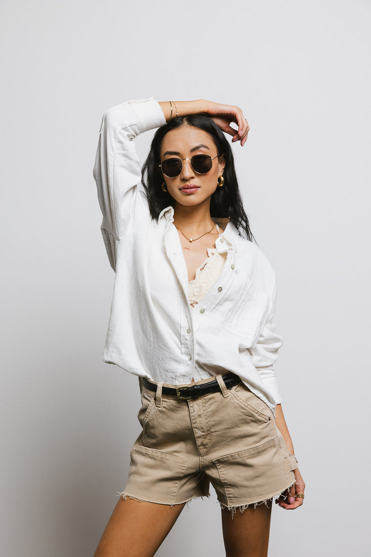 basic button up in white