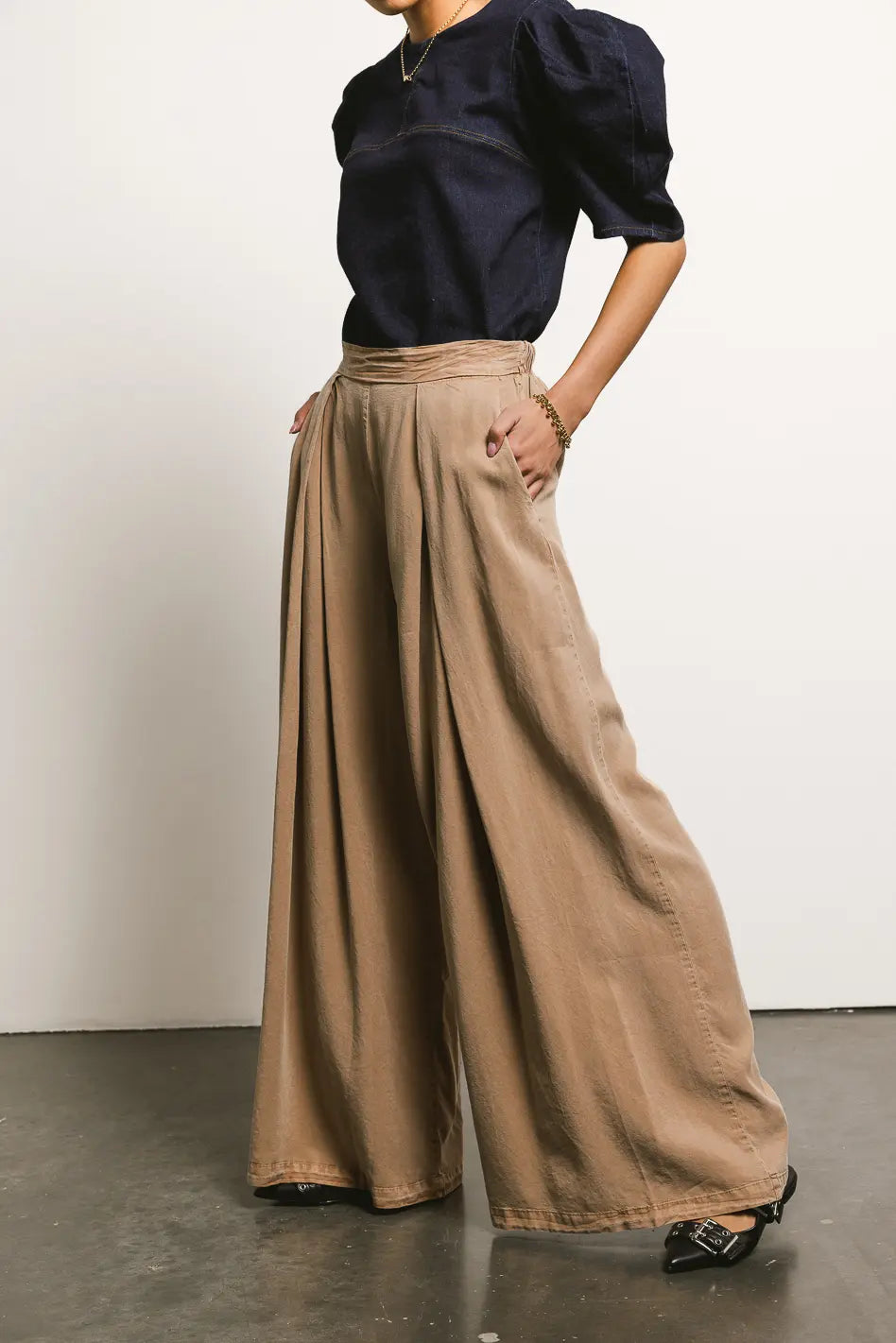 Katie Wide Leg Pants in Tan FINAL SALE bohme