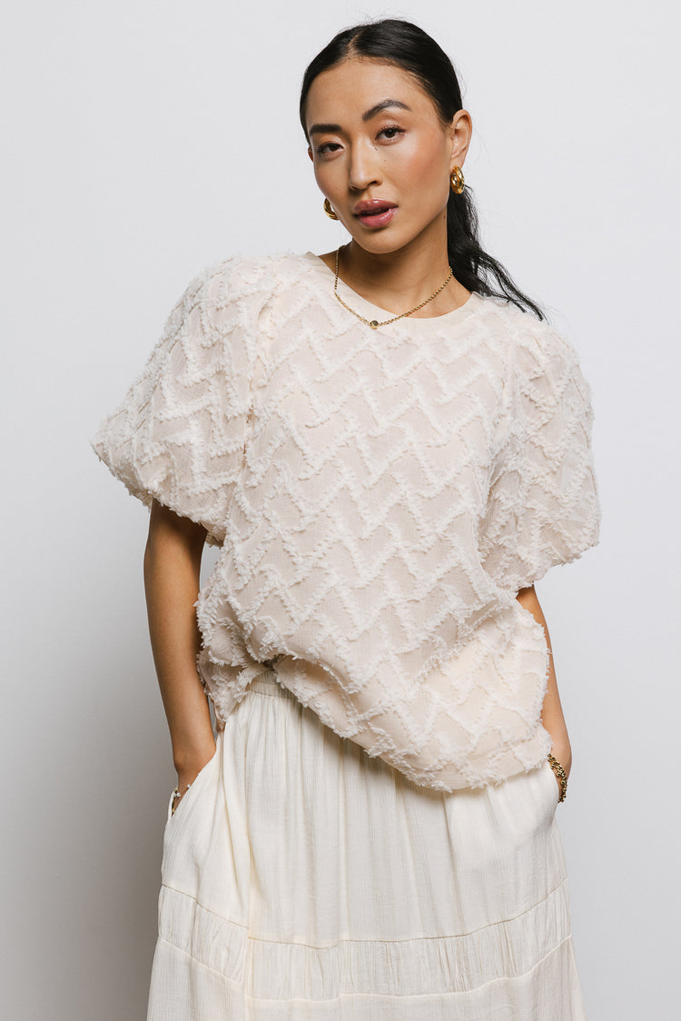 ivory textured blouse