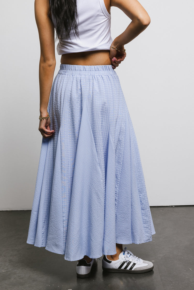 elastic waist blue skirt