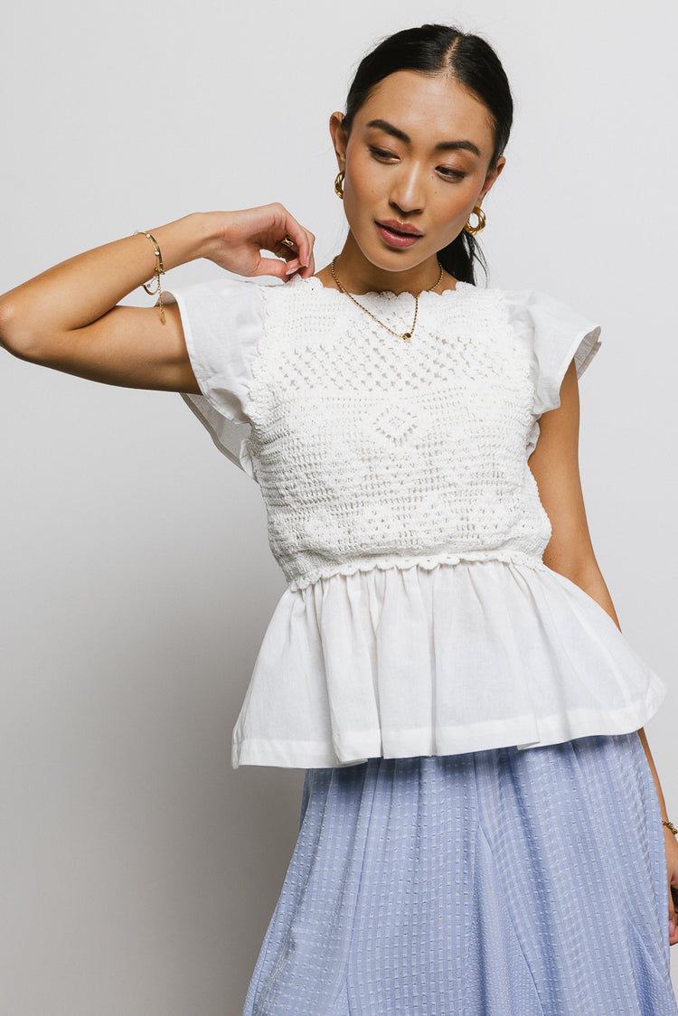 crochet detail blouse