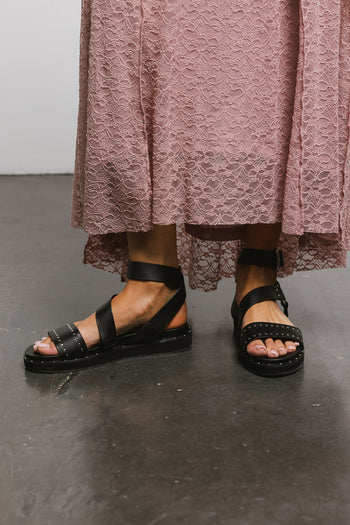 black sandals with buckle ankle strap