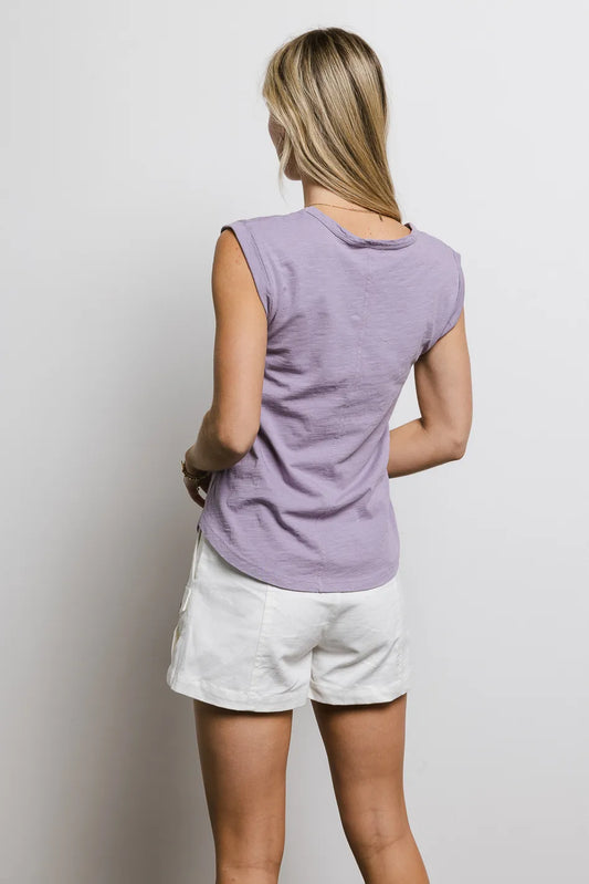 Zero sleeves top in purple 