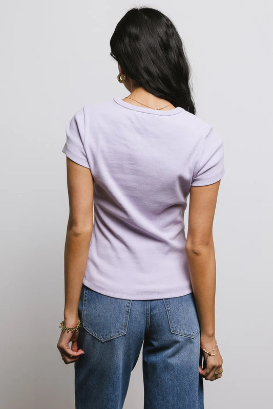 Short sleeves top in lavender 