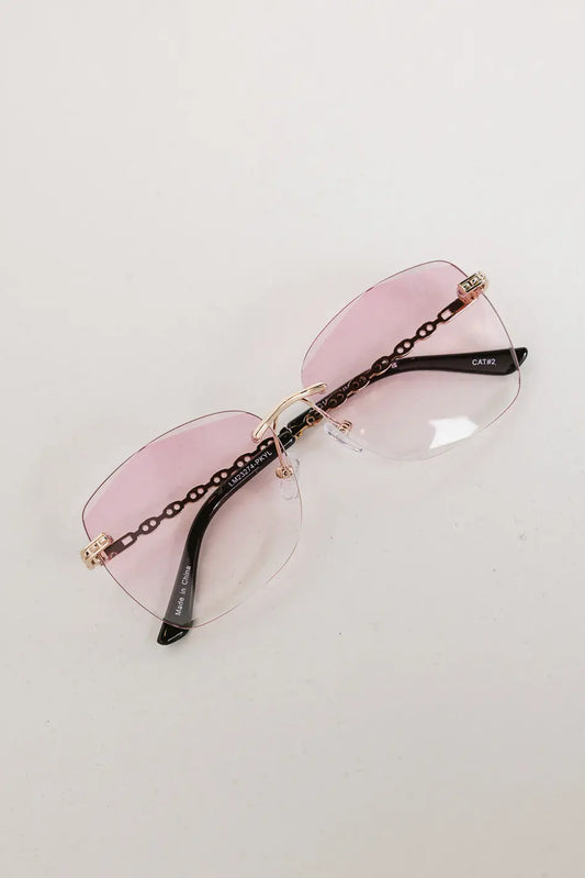 Braded frame pink sunglasses 
