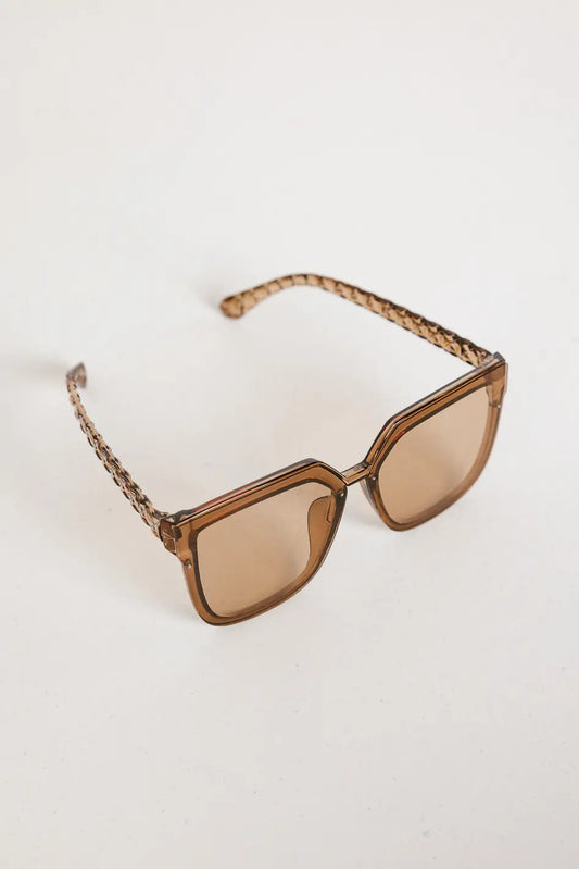 Braided frame sunglasses in brown 