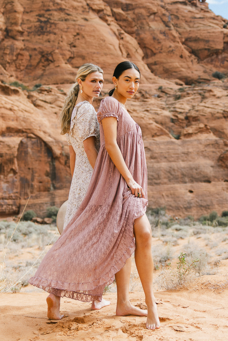 chinese dress ladies Bailey Lace Dress in Rose