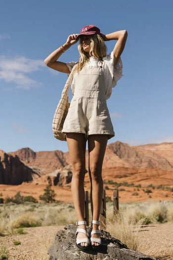 Denim overall in ecru 