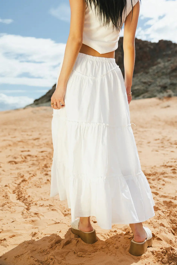 Woven skirt in white 