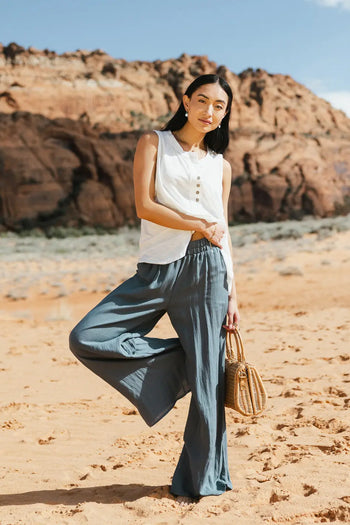 Woven wide leg pants 