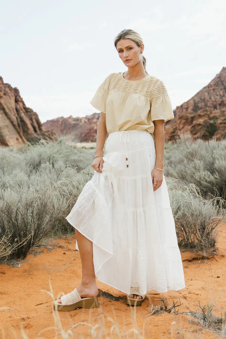 Maxi skirt in white 