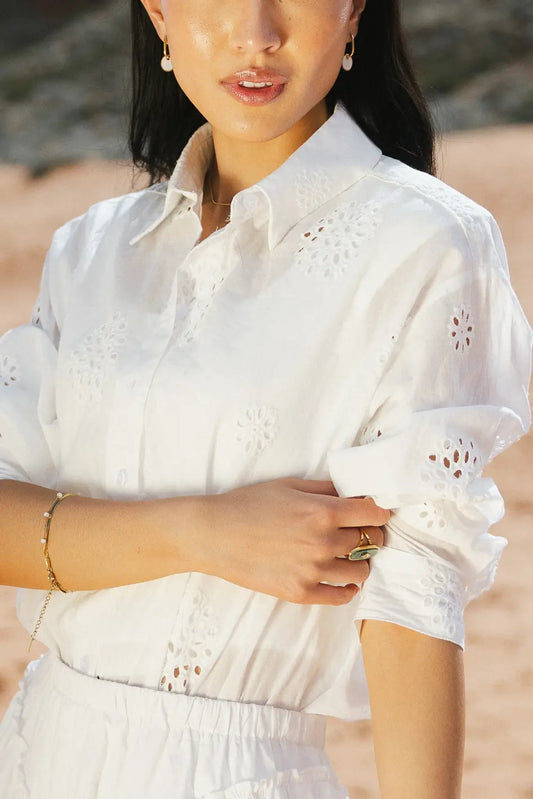 Black/White Women's Bodysuit Shirts Tops Button Down Blouse Long sleeve Tops