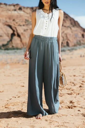 Wide leg pants in slate 