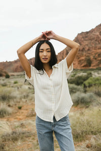 Woven top in ivory 