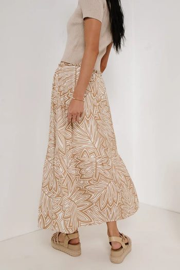 Printed skirt in khaki 