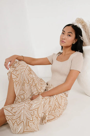 Ribbed top in oatmeal 