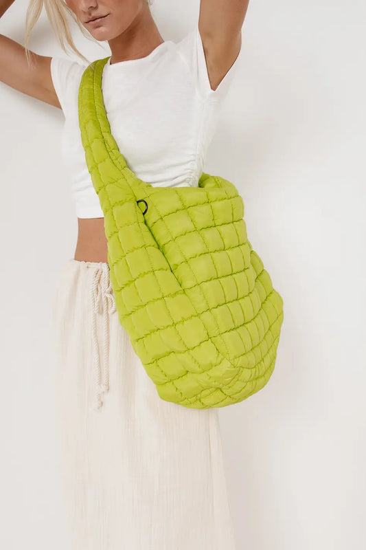 Crossbody quilted bag in lime 