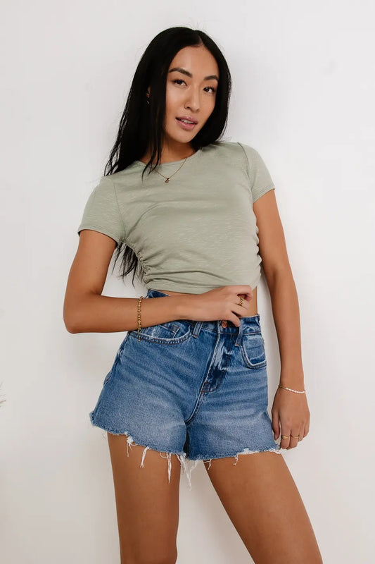 Cropped top in sage 