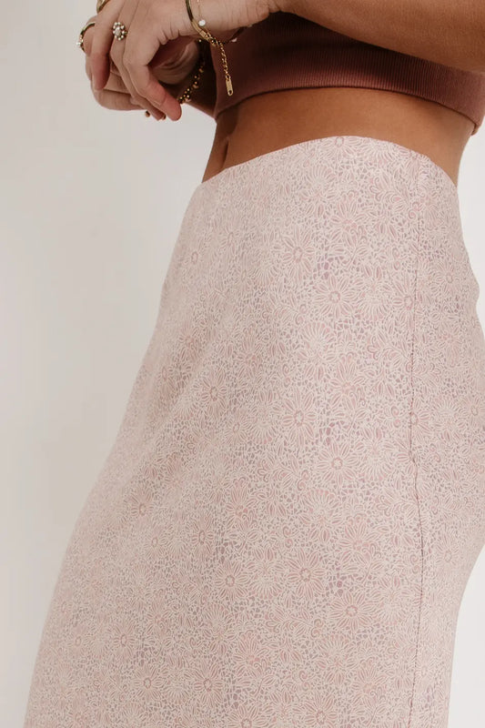 Elastic printed midi skirt 