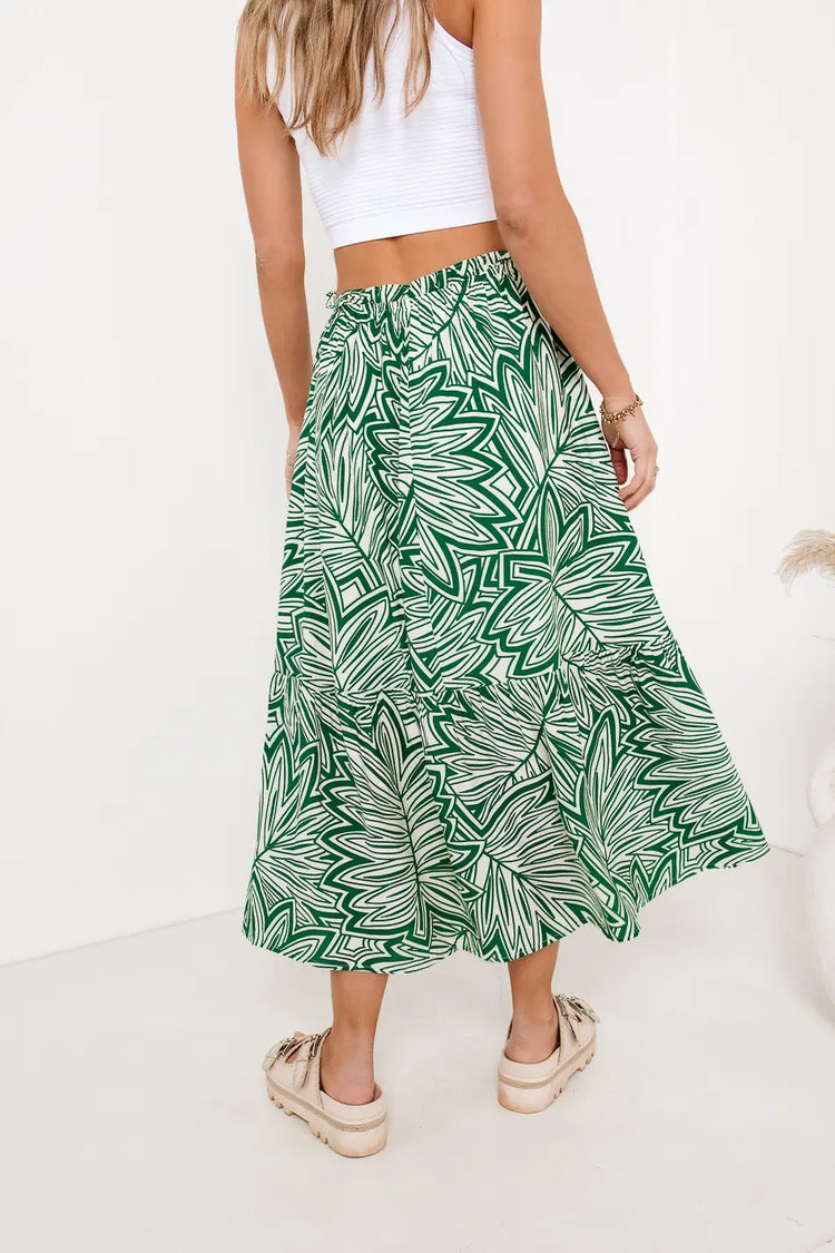 Tiered skirt in green 