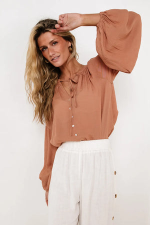 Head In The Clouds Blouse in Terracotta