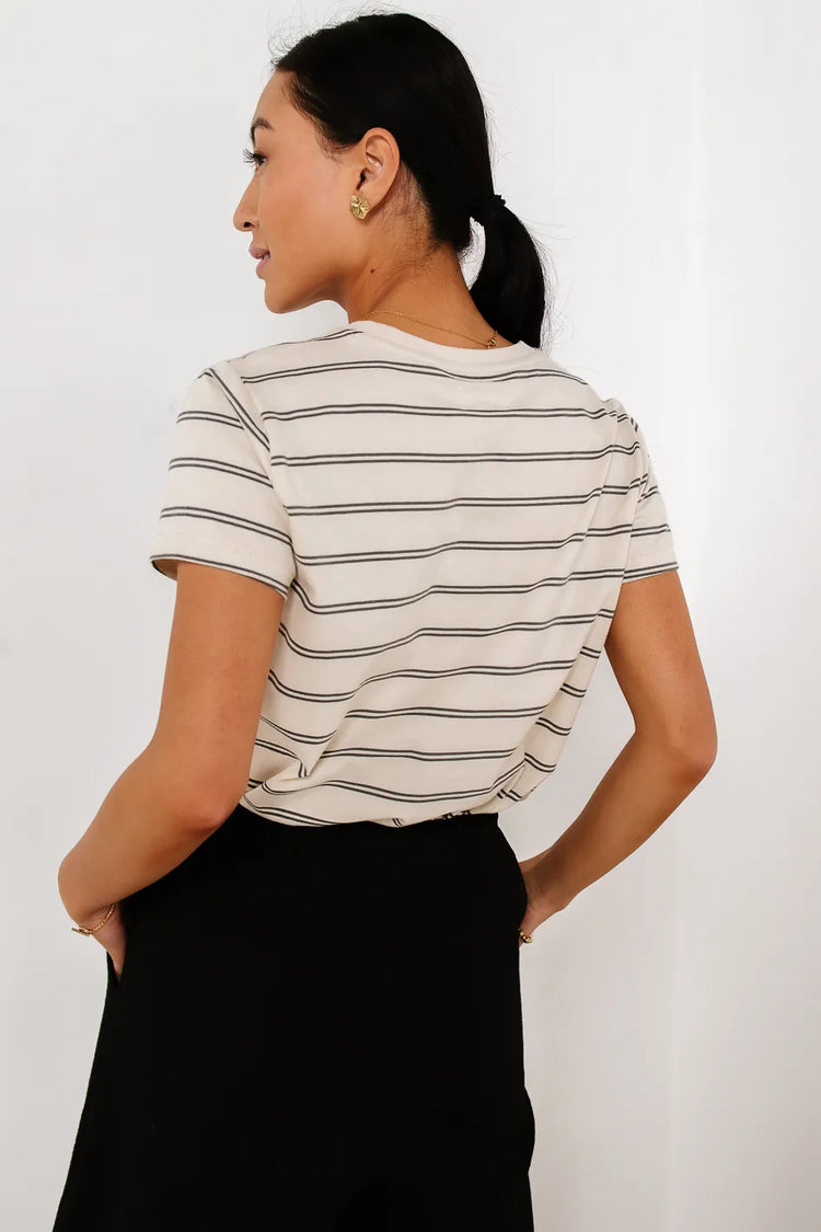 Striped T-Shirt in cream 