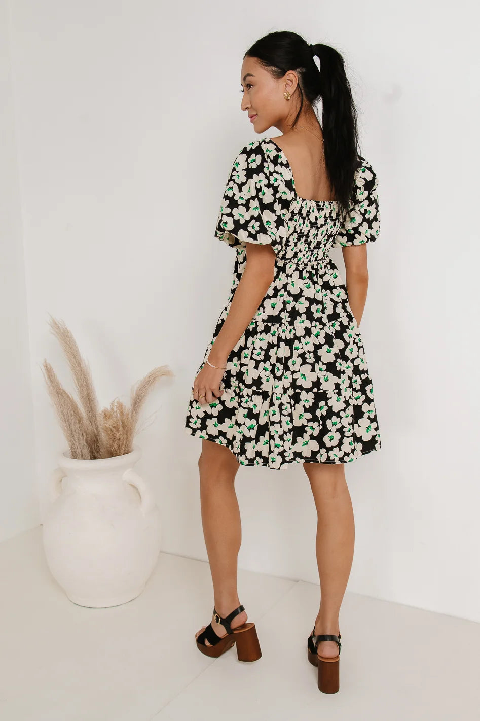 Smocked Back on Floral Dress