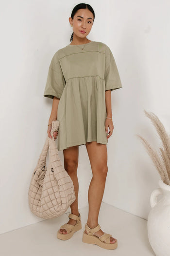 mini dress in olive 