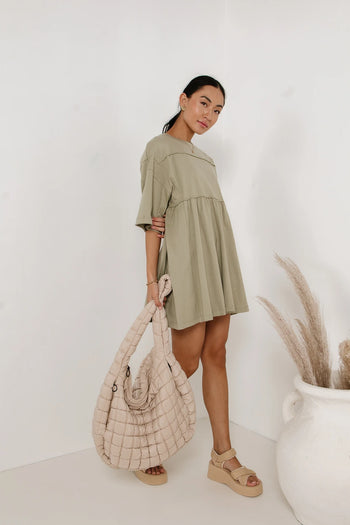 olive oversized mini Dress