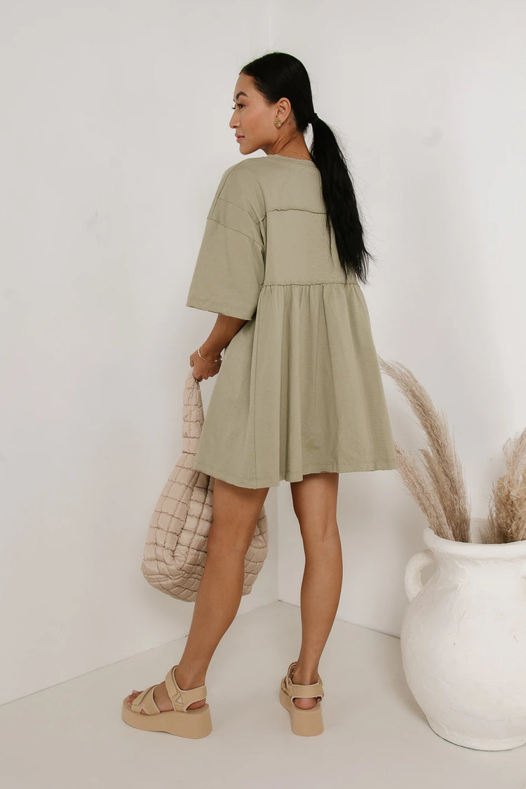 t-shirt dress in olive 