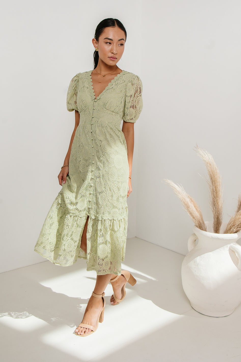 Rowan Lace Dress in Sage - FINAL SALE Rowan Lace Dress in Sage - FINAL SALE