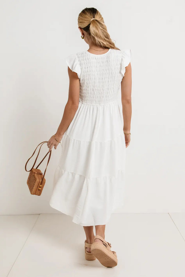 Elastic top dress in white 