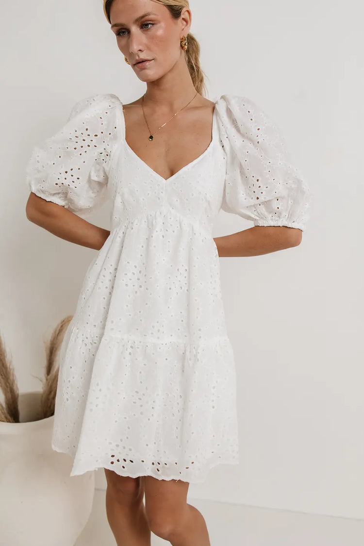 V-Neck white dress 