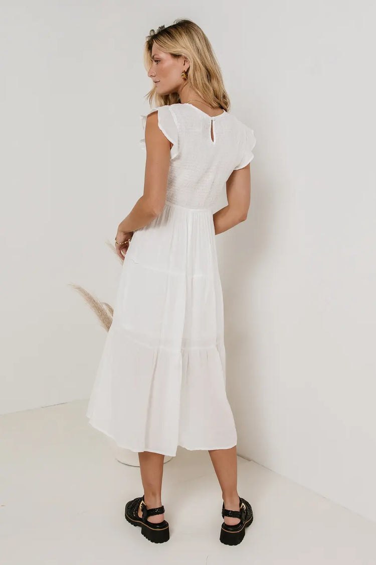 Elastic top dress in white 
