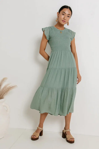 Midi dress in sage 