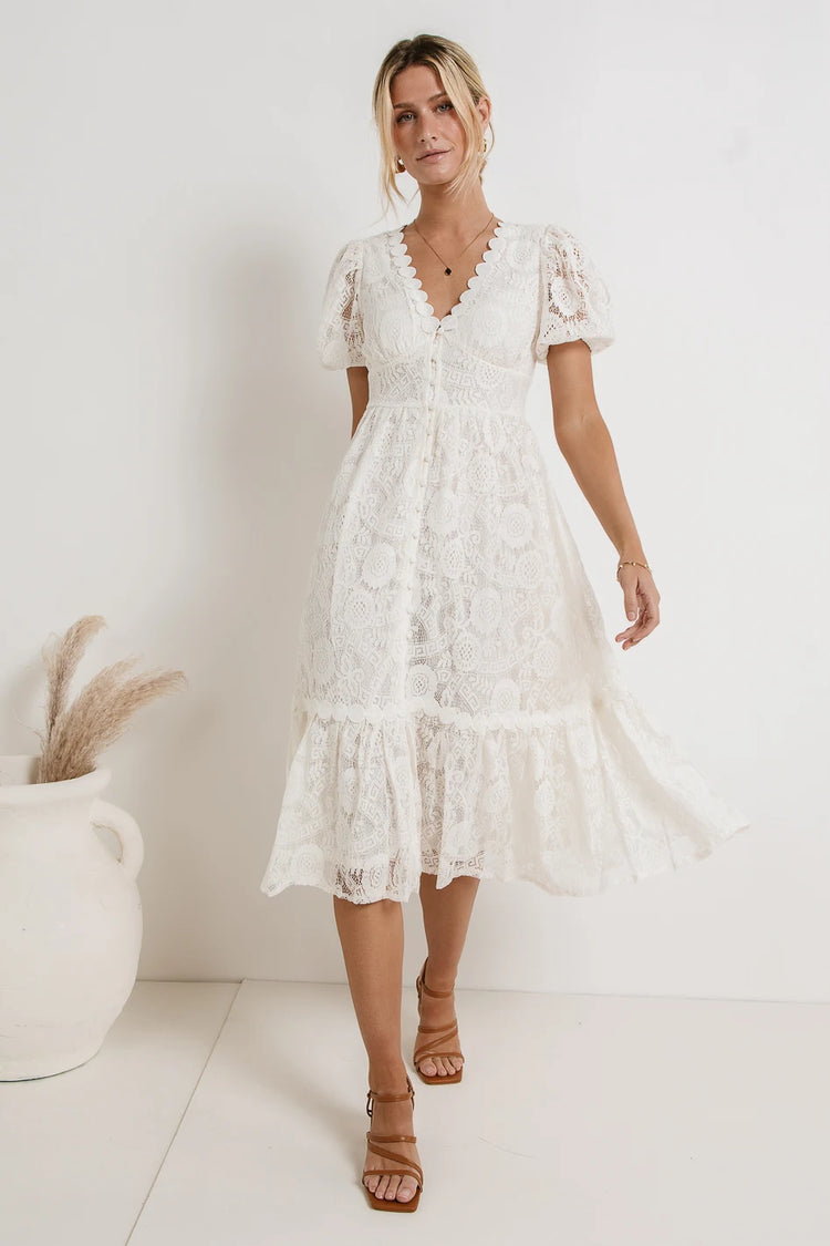lace dress in white