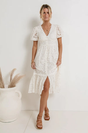 Rowan Lace Dress in White - FINAL SALE