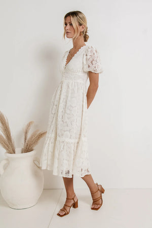 Rowan Lace Dress in White - FINAL SALE