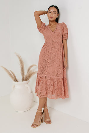Rowan Lace Dress in Pink - FINAL SALE