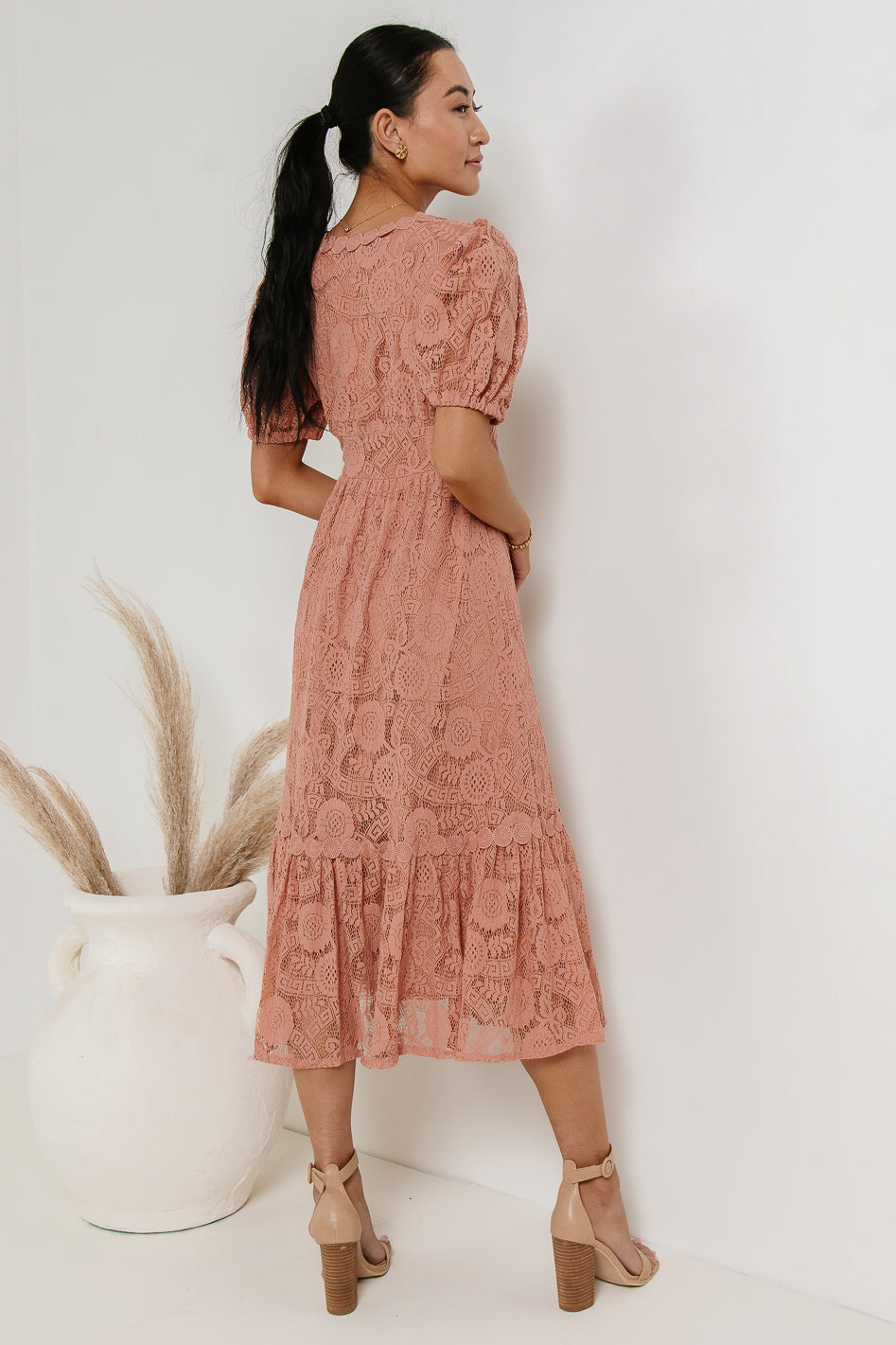 Rowan Lace Dress in Pink - FINAL SALE