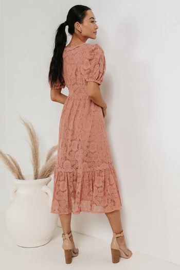 Rowan Lace Dress in Pink - FINAL SALE