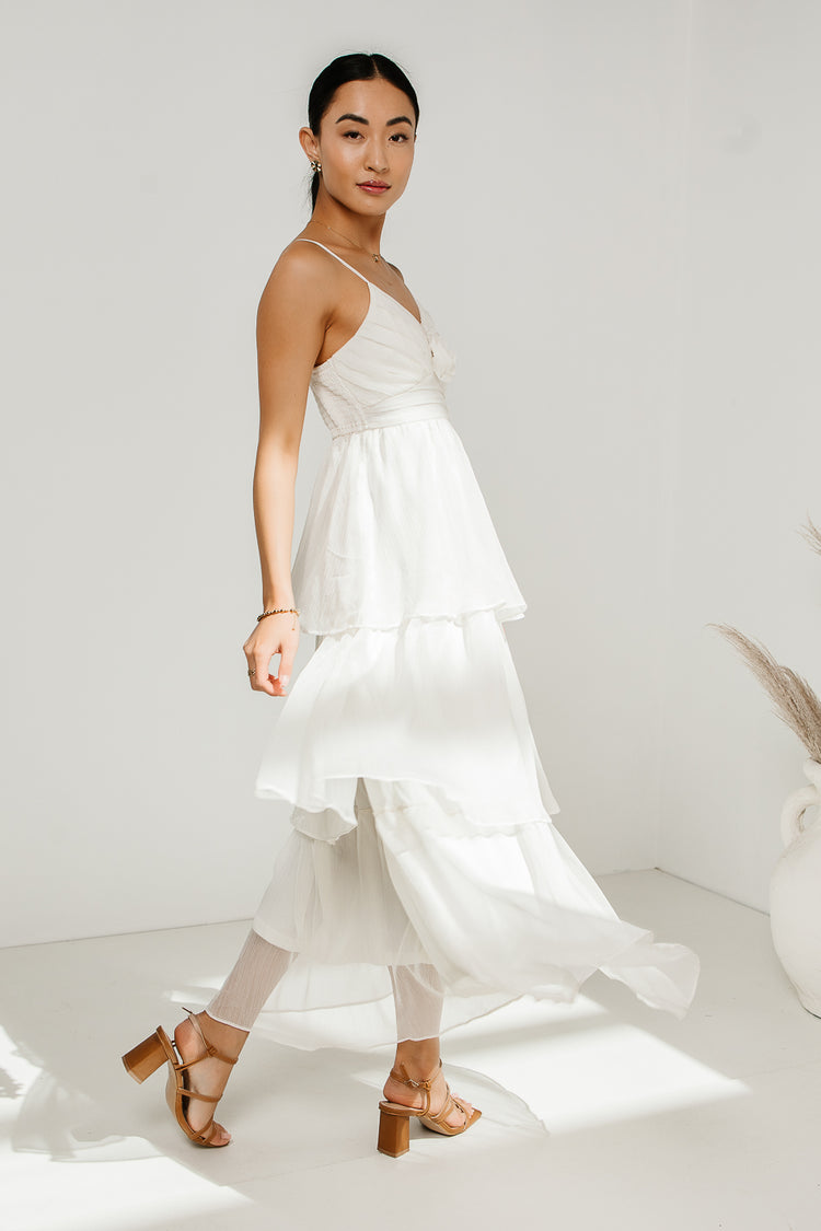 tiered dress in ivory