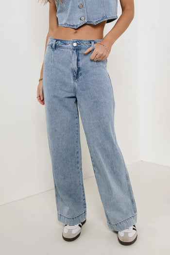 High rise denim jeans 