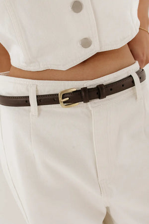 Natalia Leather Belt in Brown