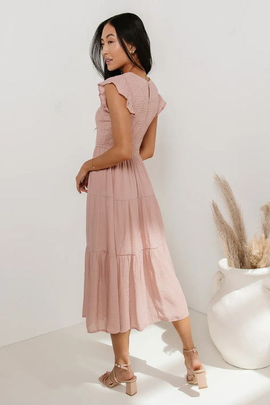 Tiered skirt in blush 