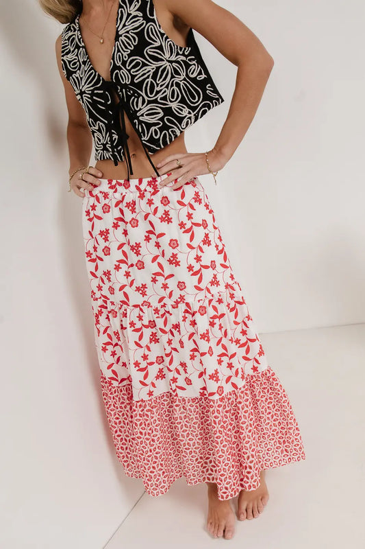 Maxi skirt in red 