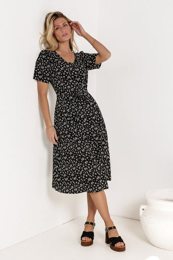 printed short sleeve dress