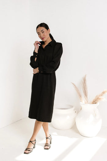 Collared Dress in Black 